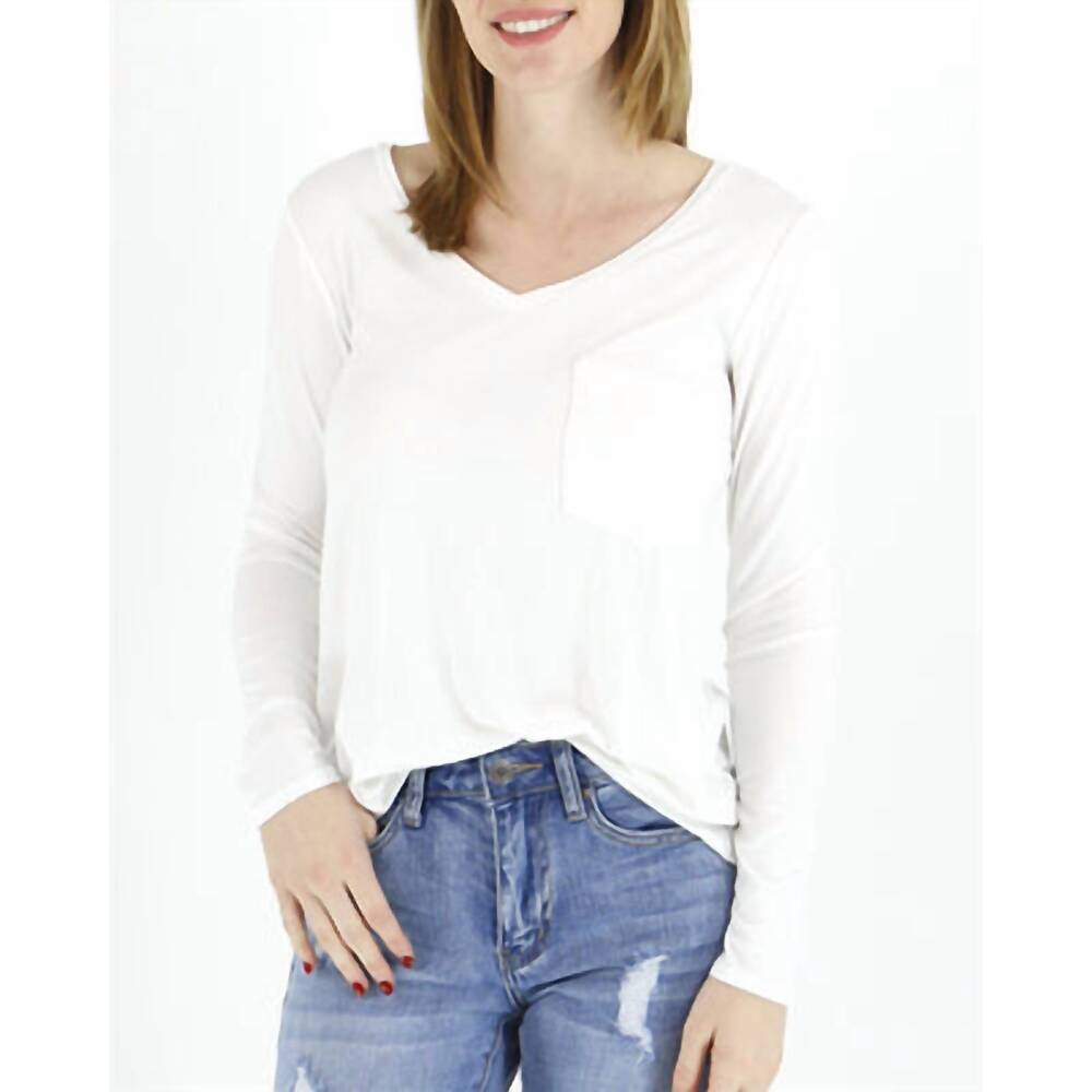 NEW GRACE AND LACE perfect pocket long sleeve tee in ivory